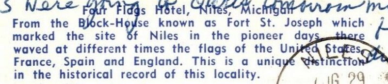 Four Flags Hotel - Postcard